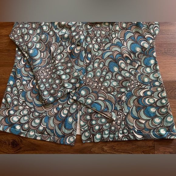 NWT- Chicos  Cardigan Long Sleeve Sweater One Button Peacock Pattern Sparkle - Picture 6 of 8